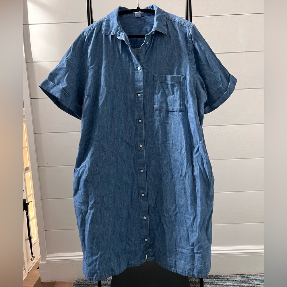 Old Navy Casual Blue Button Down Dress